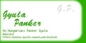 gyula panker business card